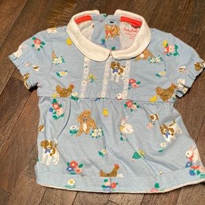 Baby Boden Short-Sleeve Peter Pan Collared Shirt